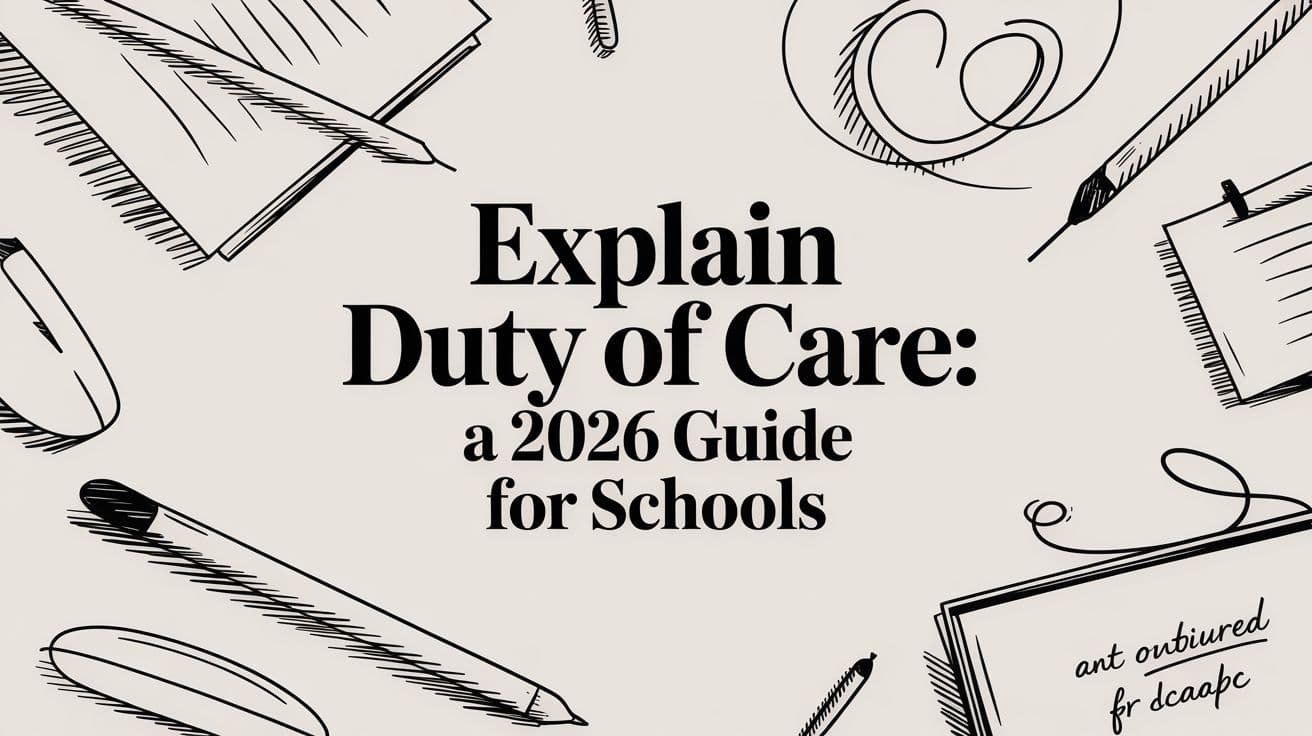 Explain Duty of Care: A 2026 Guide for Schools